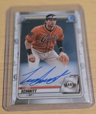 🔥2020 1st Bowman Draft #CDA-CS Casey Schmitt Chrome Draft Pick On Card Auto 