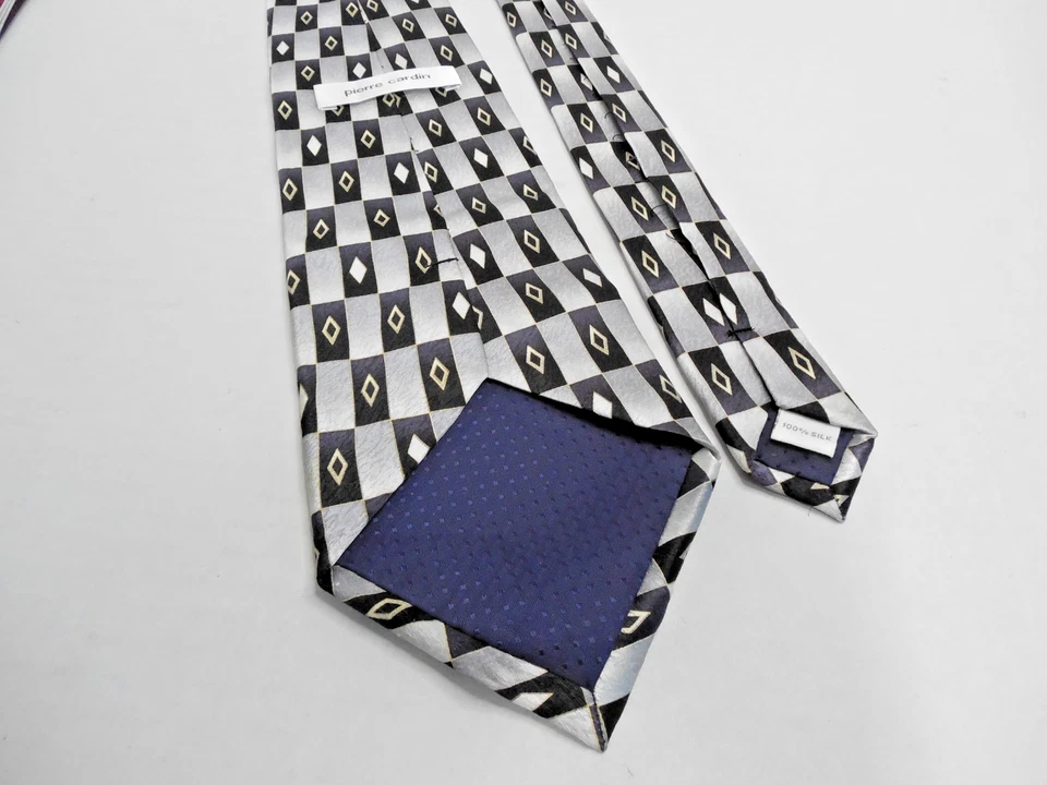 Corbata de Colección Pierre Cardin Para Hombre 100% Seda 60" x 4" Roja Sil Negra Lote de 2 Foto 3 de 4