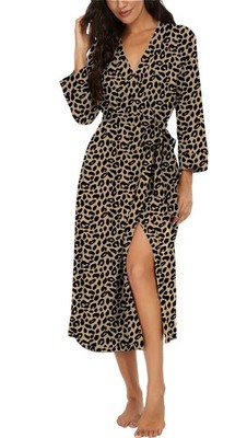 VINTATRE Women Kimono Robes Long Knit Bathrobe Lightweight Soft Knit Sleepwea...