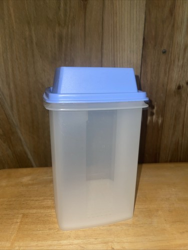 Tupperware 3-teiliger Gurkenhalter groß 1560-5, Deckel 1562-4 staubblau