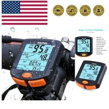 Bike Computer, Wireless Bicycle Speedometer Bike Odometer Cycling Multi Funct...