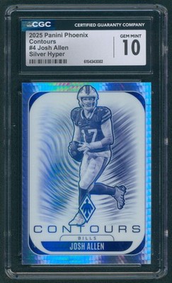 2025 Panini Phoenix Contours Silver Hyper Josh Allen 110/299 CGC 10 Buffalo