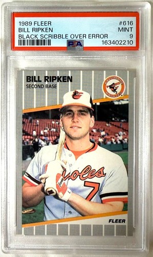Bill Ripken [Black Scribble Over Error] #616 1989 Fleer card