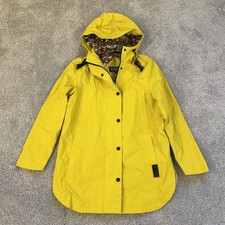 Pendleton Rain Jacket Womens Small Yellow Hooded Waterproof Aztec Lined Full Zip