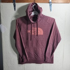The North Face Womens Hoodie Pullover Burgundy Logo Sweatshirt Size M
