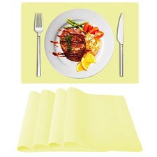 Silicone Placemat Set of 4,Non-Slip Silicone Mat for Dining Table and Kitchen...