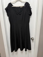 Acevog Women’s  Plus XXLarge Little Black Short Sleeve Dress (43-4)