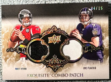 2008 Exquisite Combo Patch Matt Ryan Joe Flacco Dual Patches Rookie #'d 04/15