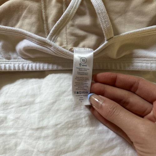 Ivivva Lululemon Power Y Striped athletic Sports Bra Girls Sz 10 - Picture 3 of 3