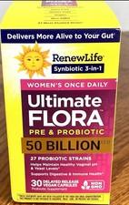 Renew Life Women's ULTIMATE FLORA Pre & Probiotic 50 Billion CFU - 30 Caps BNIB