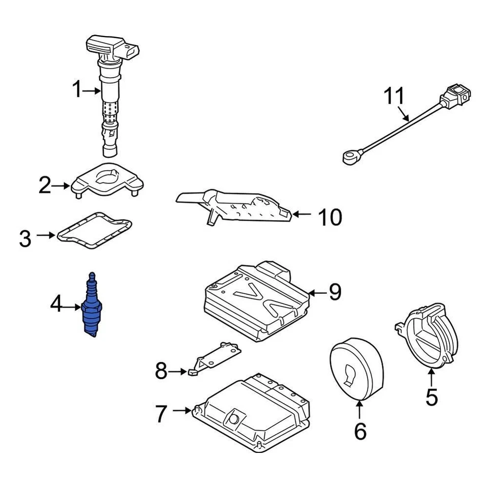 For Audi S4 2004-2009 Audi 101905616 Spark Plug Foto 4 de 4