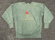 Vintage Atlanta Olympics 1996 Green Champion Reverse Weave Sweatshirt XL USA
