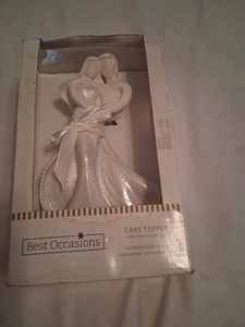 Vintage Enesco Wedding Cake Topper Bride & Groom New in Box Best Occasions