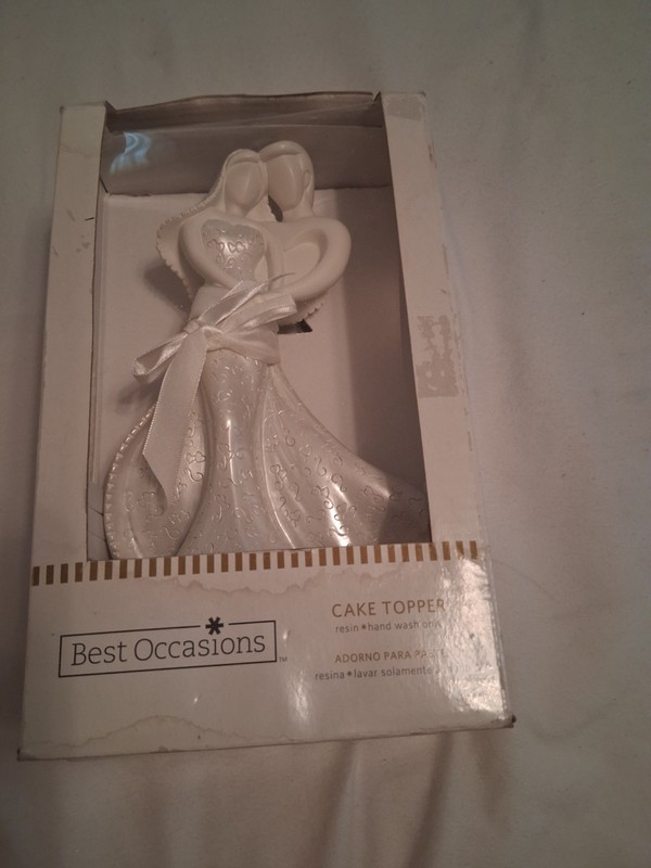 Vintage Enesco Wedding Cake Topper Bride & Groom New in Box Best Occasions