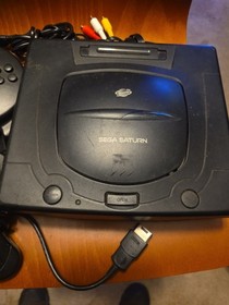 SEGA Saturn Black Console MK-80000A w/ Cables & Controllers Tested *READ*