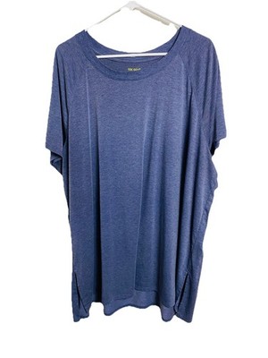 Top by Tek Gear  (on The Go) Size 3X Blue Gray Short Sleeves Round Neck