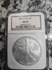 2006 American Silver Eagle. 1 Ounce Silver. NGC Graded "MS 69".