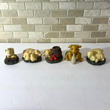 Handmade Resin Pig Figurines Lot of 5, Pig Figurine Set, Ceramics
