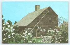 Postcard Prentis House The Shelburne Museum Vermont Early American Saltbox House