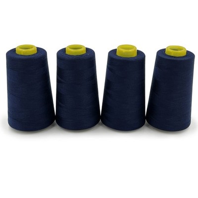 4 Cones 3000 Yards Spool Thread Serger Overlock 40S/2 Navy Blue Polyester