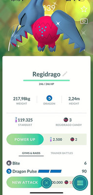   Shiny Regidrago    P T C - 80k stardust - Description