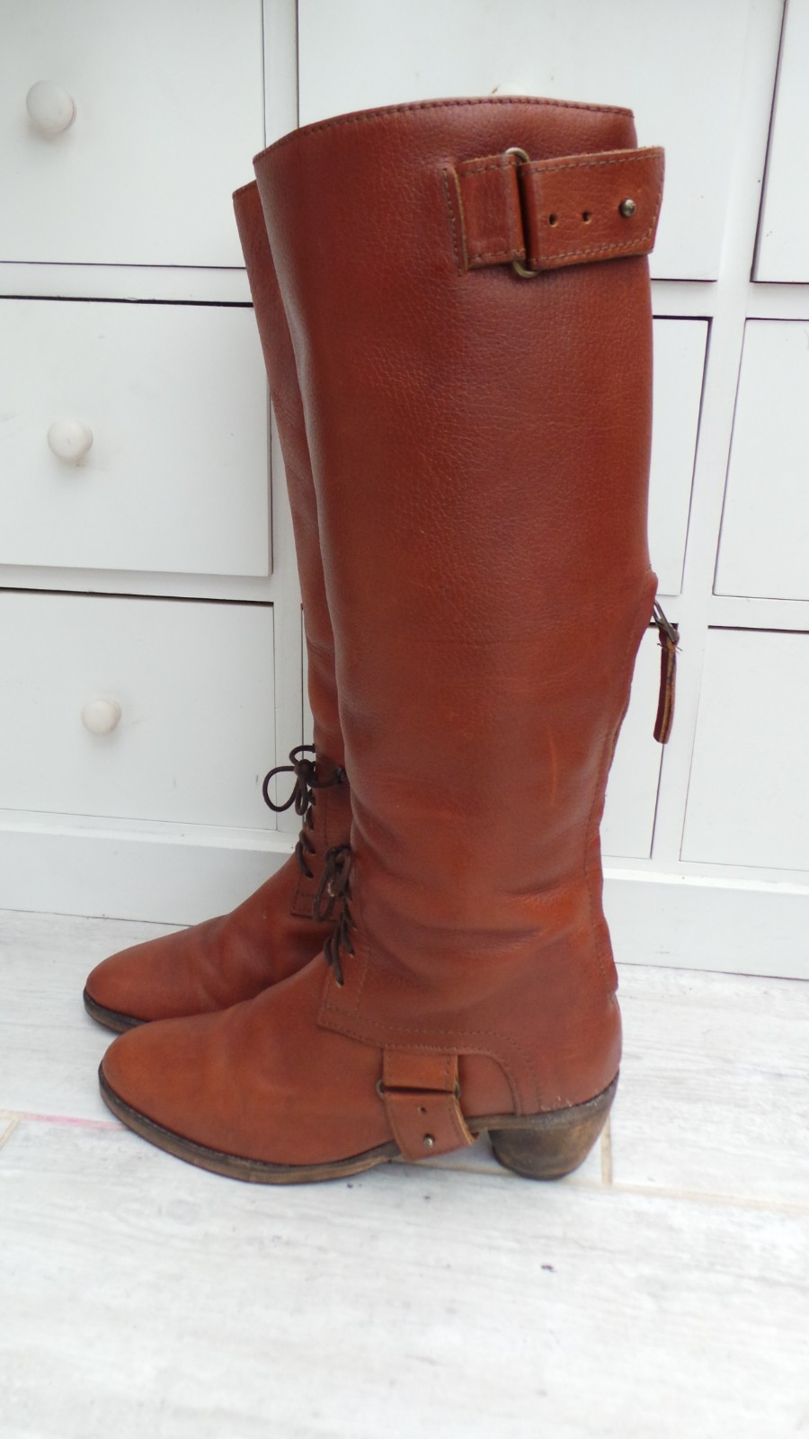 All Saints Rare Knee High Leather Winter Boots UK 6 Mint Condition image 6