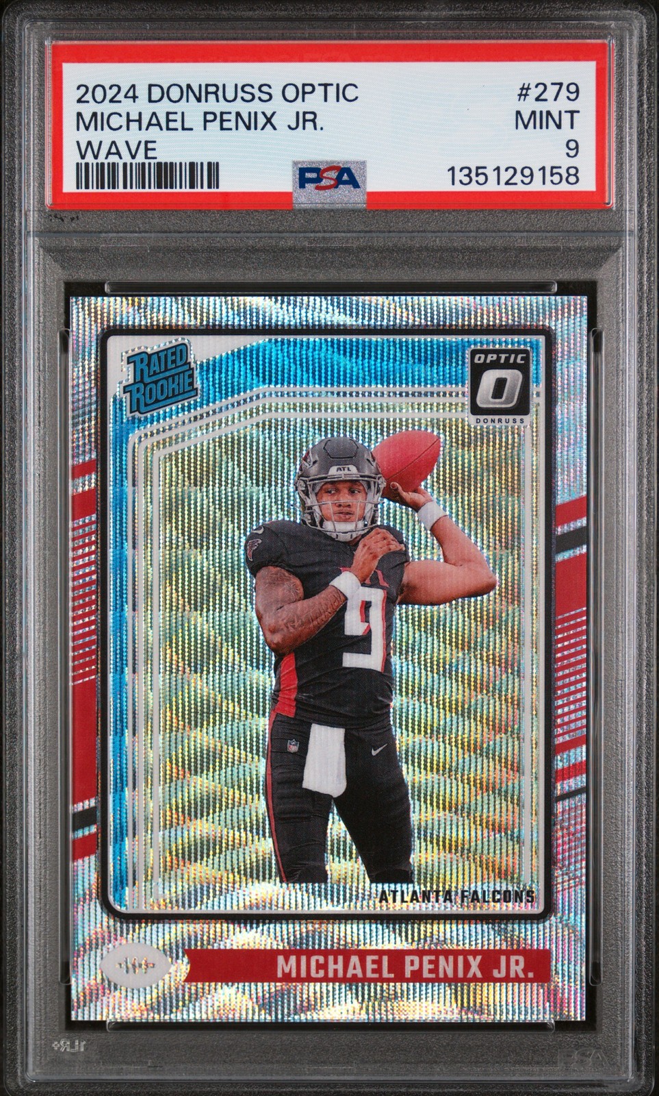 2024 PANINI DONRUSS OPTIC WAVE #279 MICHAEL PENIX JR ROOKIE RC 175/300 PSA 9