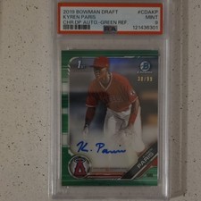 2019 Topps Bowman Draft Auto Green Refractor /99 Kyren Paris CDA-KP Angels