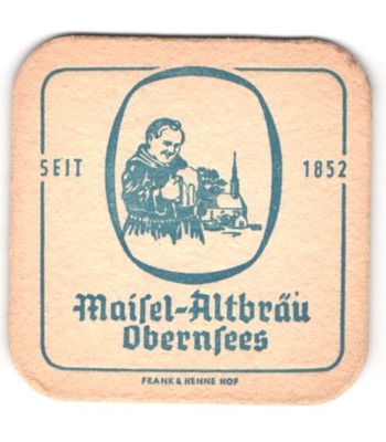 Bierdeckel Maisel, Maisel-Altbräu Obernsees, Mönch mit Glas 