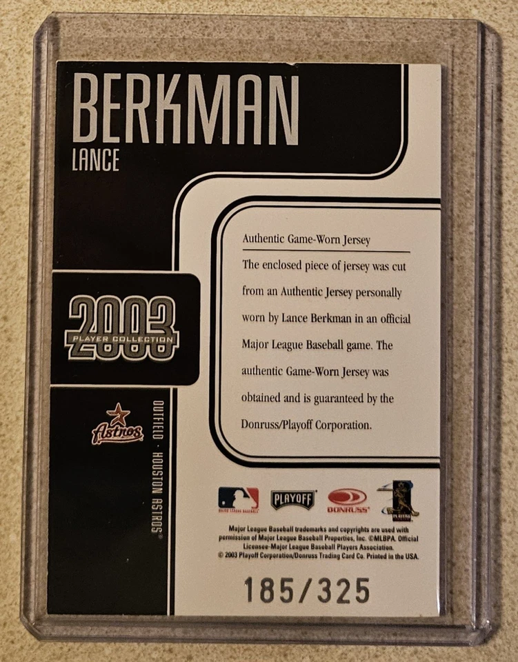 Parche Lance Berkman 2003 Playoff Prestige SP 3 colores #d/325 - Astros 🔥 Foto 2 de 2