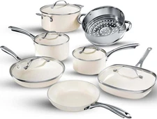 12pc Pots and Pans Nonstick Set Ceramic Cookware Set Frying Skillet Saucepan
