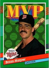 Brian Harper Minnesota Twins 398 MVP Donruss Catcher 1990 Baseball Card