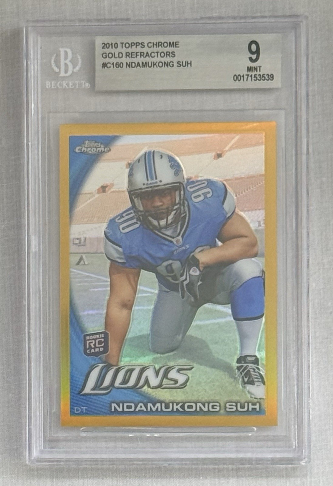 Ndamukong Suh Topps Chrome #C160 Gold Refractor