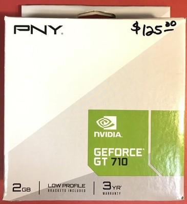 PNY NVIDIA GEFORCE GT 710 2GB DDR3 VGA/DVI/HDMI LOW PROFILE PCI-EXPRESS 