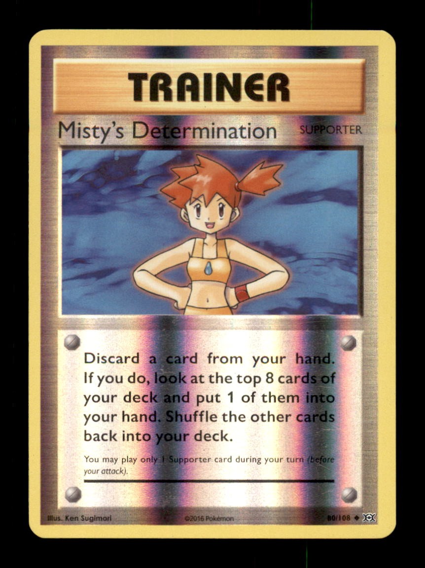 MISTY'S DETERMINATION 80/108 UC EVOLUTIONS POKEMON REVERSE HOLO LP