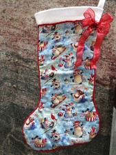 Christmas Stocking 23"x 10" Large Handmade Keepsake Heirloom Snowman