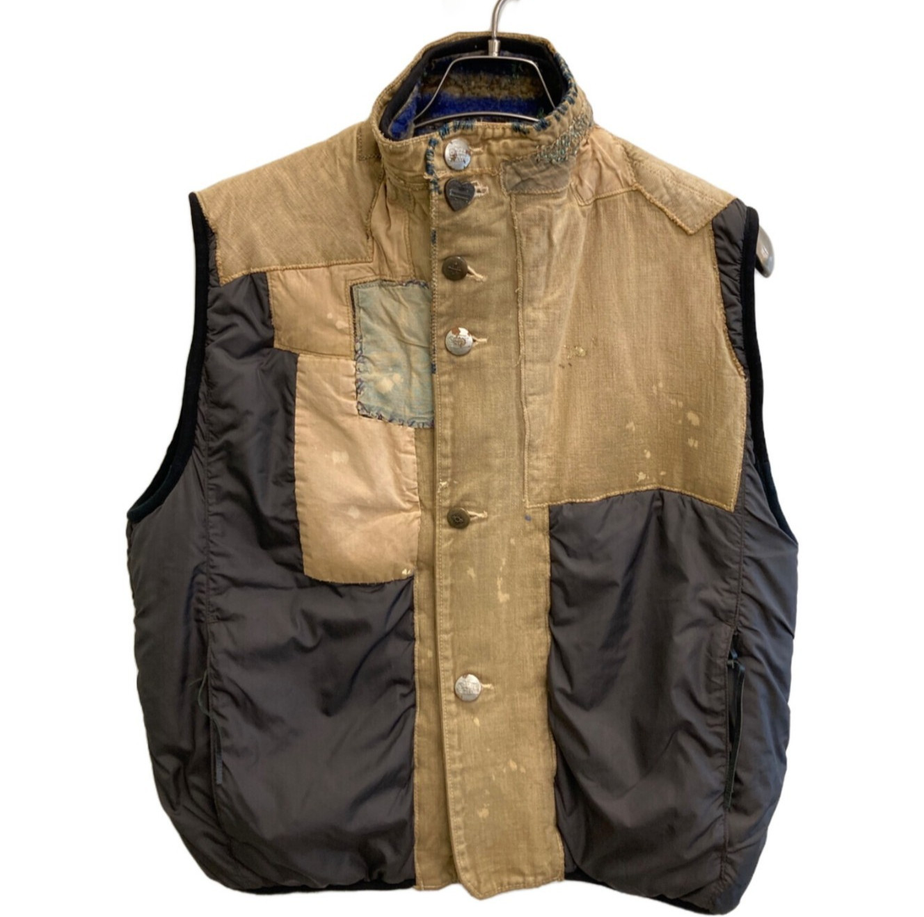 Kapital Reversible Patchwork Vest Jacket Size 2 U… - image 1