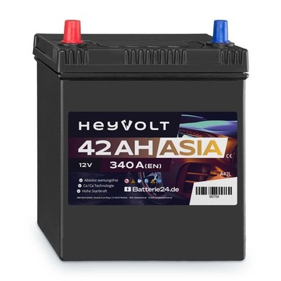 Autobatterie 12V 42Ah HeyVolt ASIA A42L Starterbatterie 340A 540126033 Smart NEU