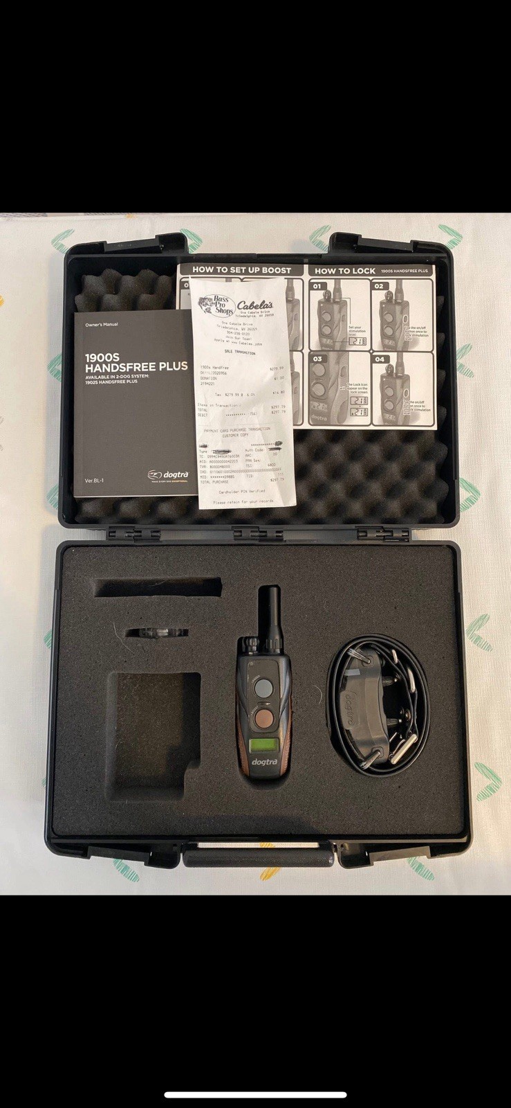 1900s Handsfree Plus Dog Training Collar Shock Hunting Black Handheld