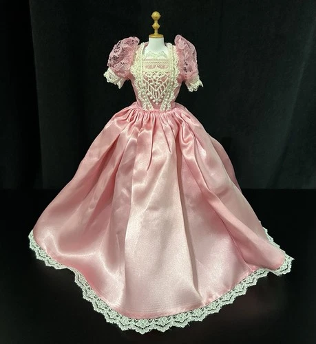 Handmade for ~Vintage Barbie~ Satiny Pink 18th Cent. Inspired Gown, OOAK Dress