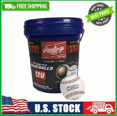 12 Count Rawlings ROLB2 12U Official League Youth Practice Baseball Bucket