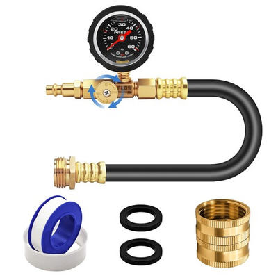 #ad #ad RV Winterizing Kit 17inch RV Blowout Hose Adapter kit with Oil Pressure Gaug... $36.59