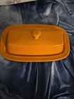 COVERED BUTTER DISH TANGERINE ORANGE NEW FIESTA WARE FIESTA MADE IN THE USA