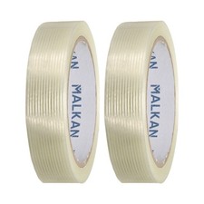 2 Rolls Filament Strapping Tape, 15/16"x21.9yd Fiberglass Striped Packaging