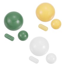 Quartz Pearl Balls Set, 2 Shape Glass Crystal Loose Beads, White/Yellow/Green