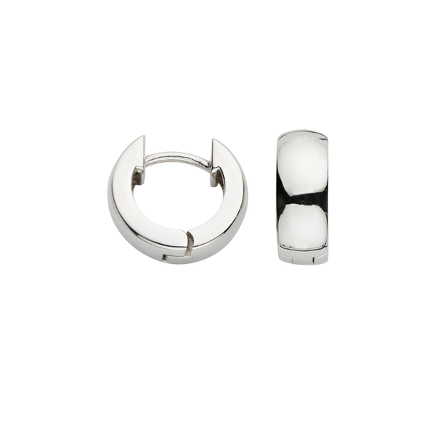 Cem Creolen Poliert Rhodiniert 5,0 Mm Breit 925/- Sterling Silber Klappcreolen-image
