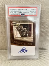 2009 Press Pass Fusion Stephen Curry Gold /85 On Card Rookie Auto