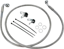 Drag Specialties 640112-10 Extended Stainless Steel Front Brake Line Kit-Clear