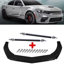 Front Bumper Lip Splitter Spoiler Glossy Black Body Kit For Dodge Charger 06-14