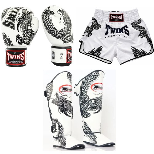 Twins Boxing set of Gloves, MMA Shorts & Shin pads Twins Special